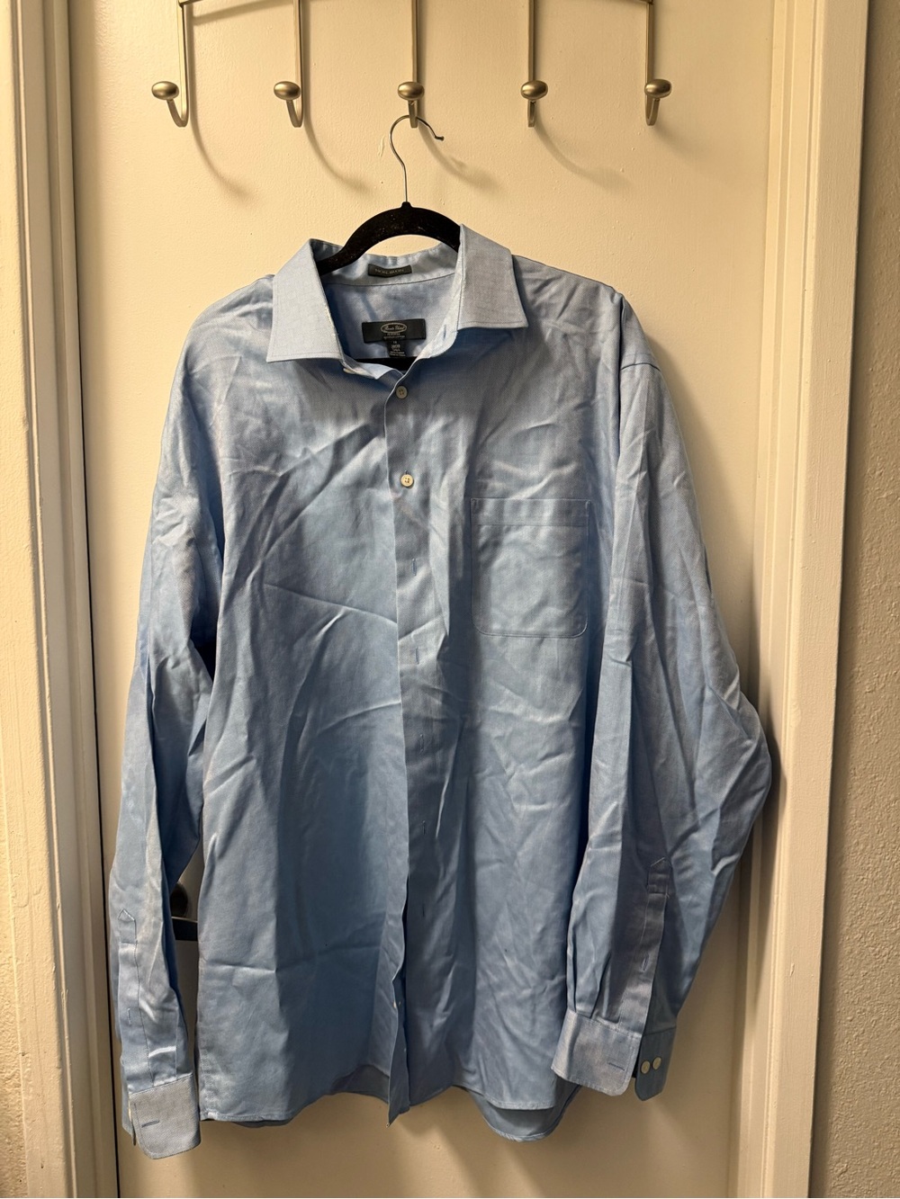 Men's Light Blue Dress Shirt - Classic Collared Shirt